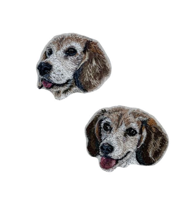 うちの子刺繍　オーダーメイド　ビーグル　4cmブローチスタンド付き