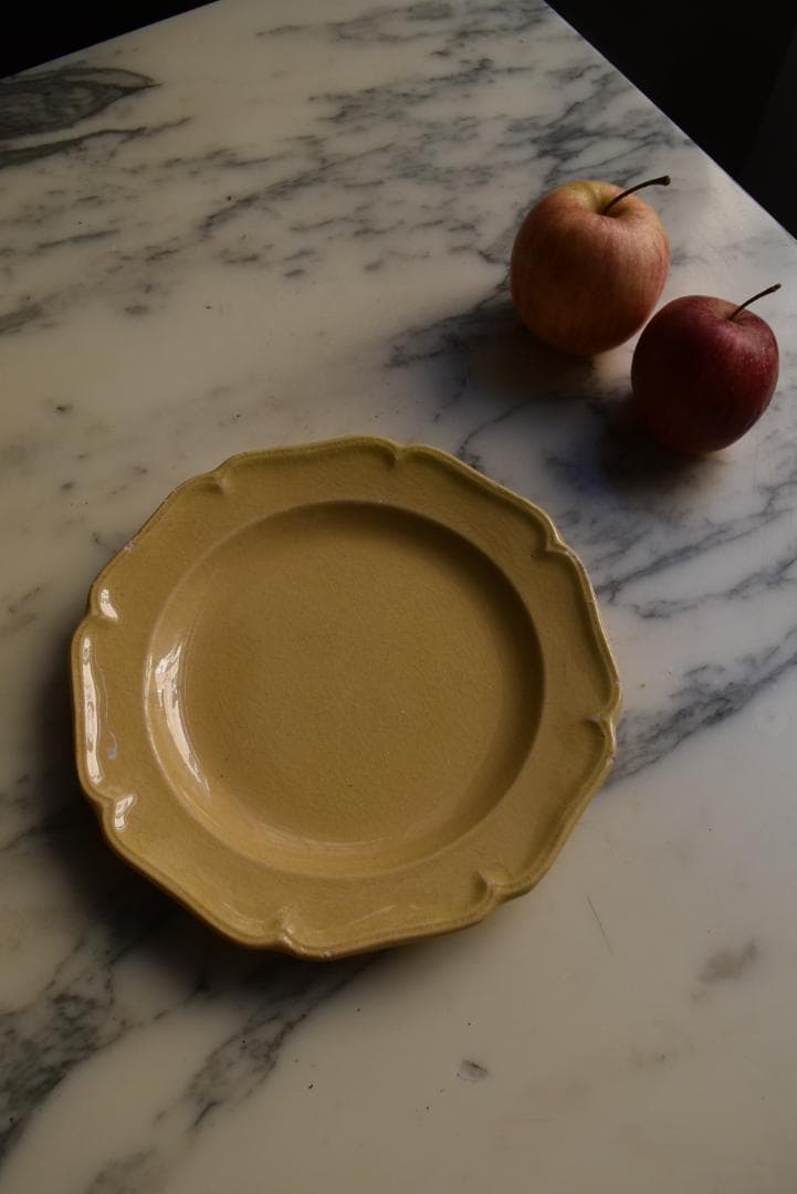 美品19世紀アプト窯 黄釉花リム デセール皿 アンティーク - メルカリ