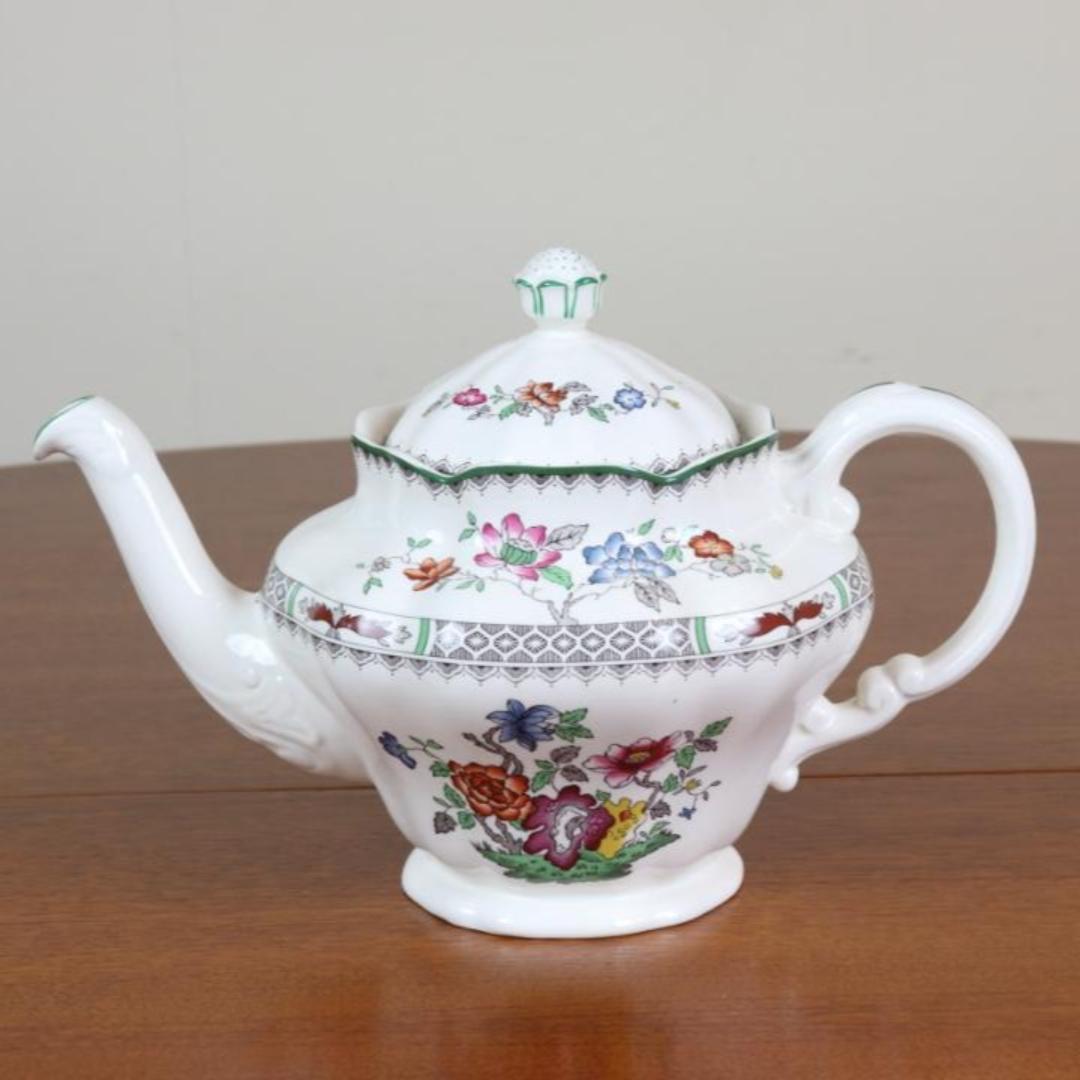 スポード　チャイニーズローズ　ポットH17.5cm　イギリス　ヴィンテージ　陶器