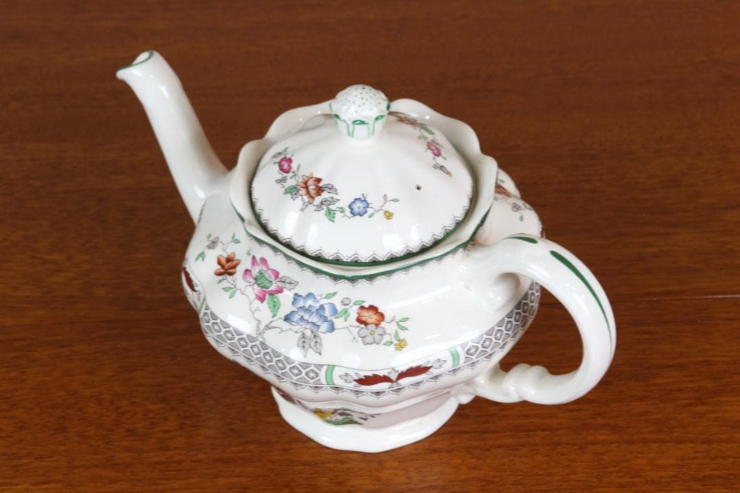 スポード　チャイニーズローズ　ポットH17.5cm　イギリス　ヴィンテージ　陶器