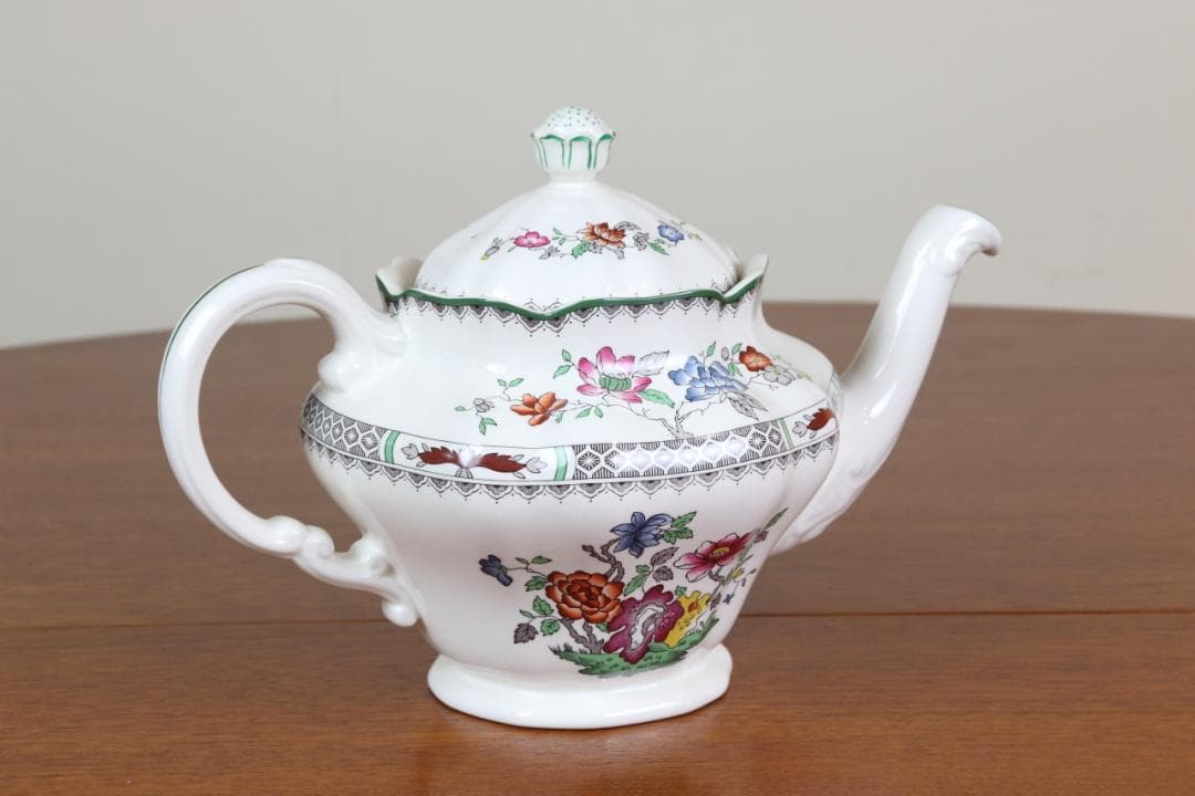 スポード　チャイニーズローズ　ポットH17.5cm　イギリス　ヴィンテージ　陶器