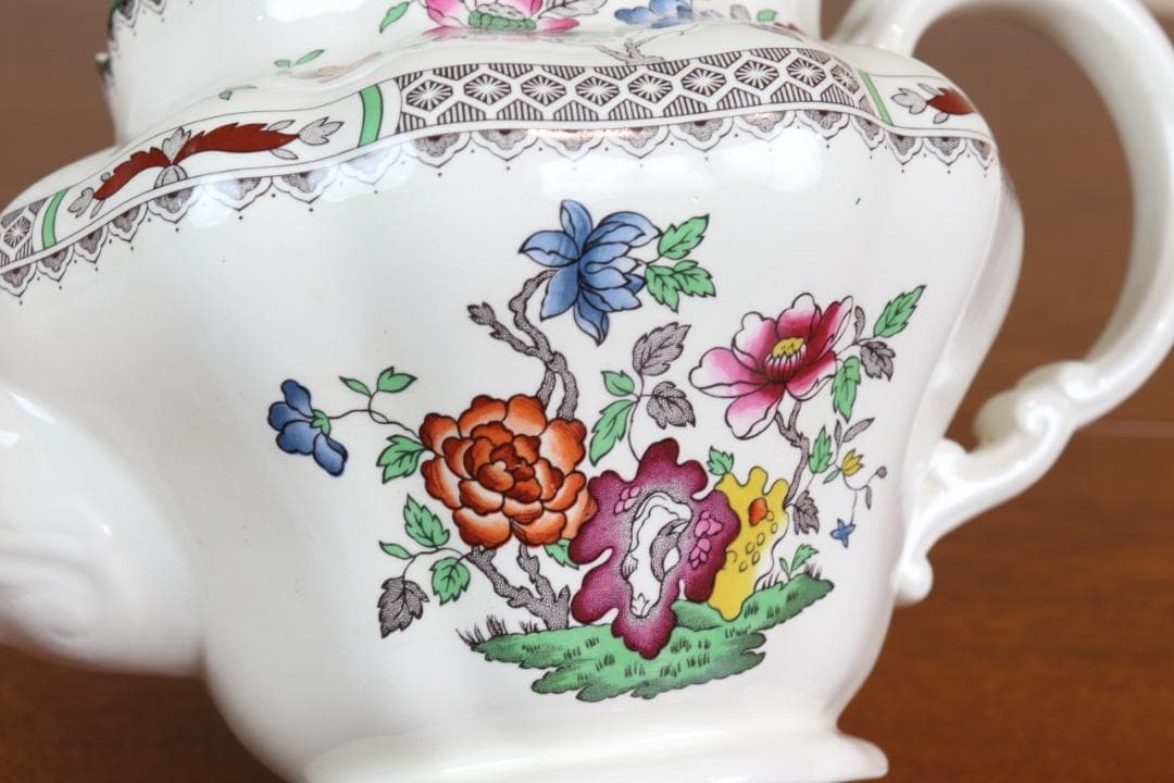 スポード　チャイニーズローズ　ポットH17.5cm　イギリス　ヴィンテージ　陶器