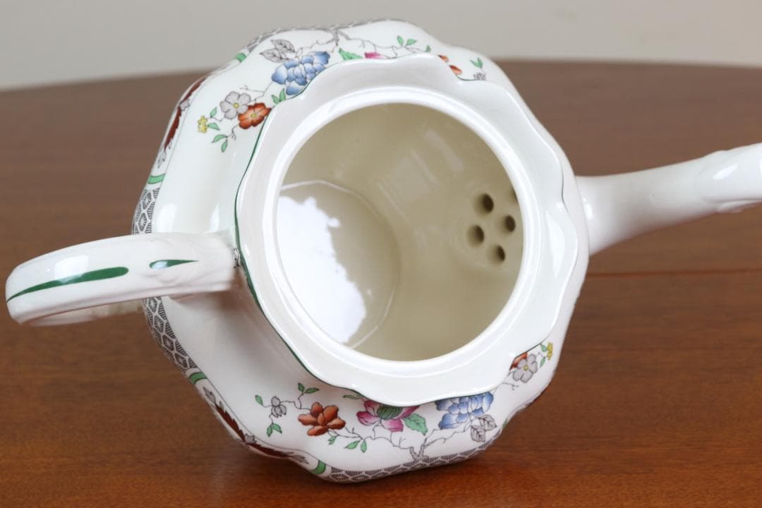 スポード　チャイニーズローズ　ポットH17.5cm　イギリス　ヴィンテージ　陶器