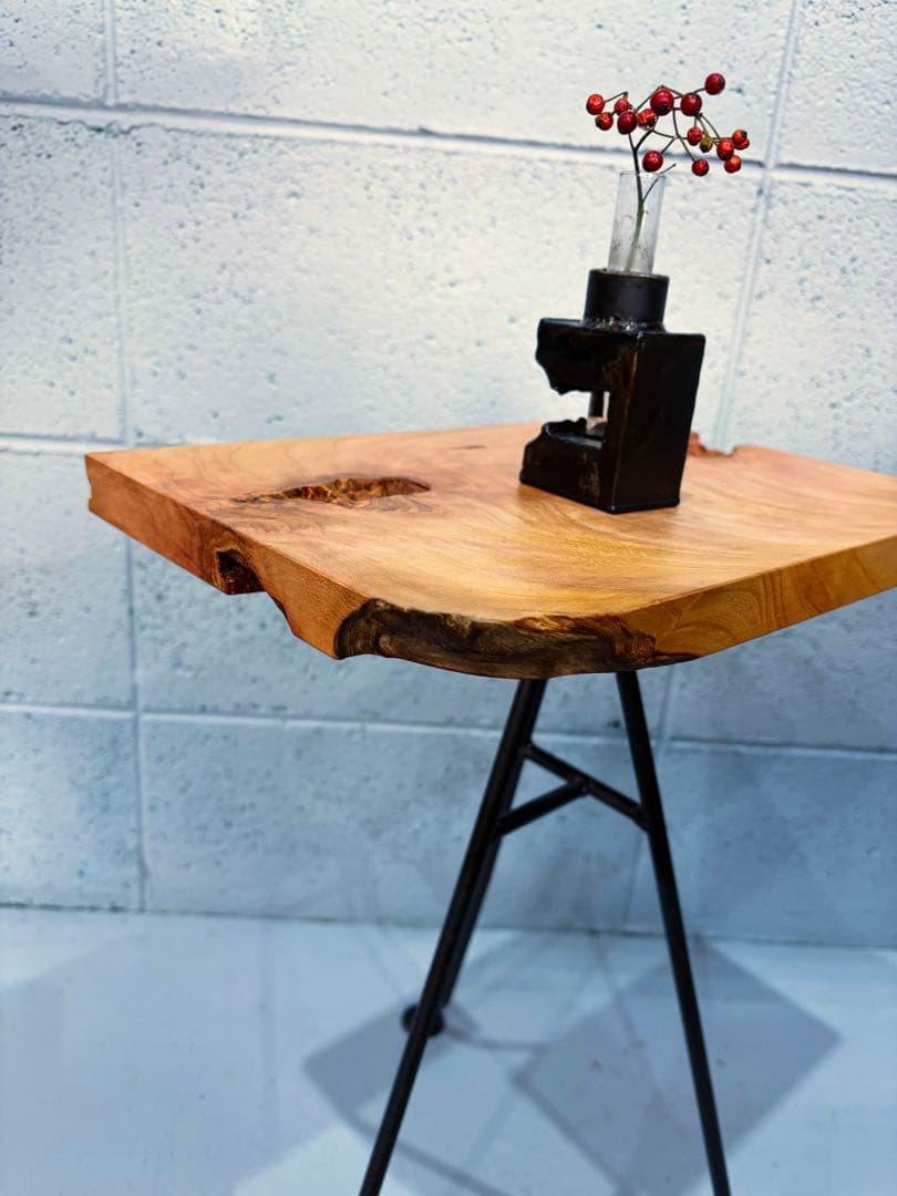 欅材サイドテーブル　コーヒーテーブル　ナイトテーブル　観葉植物置き台