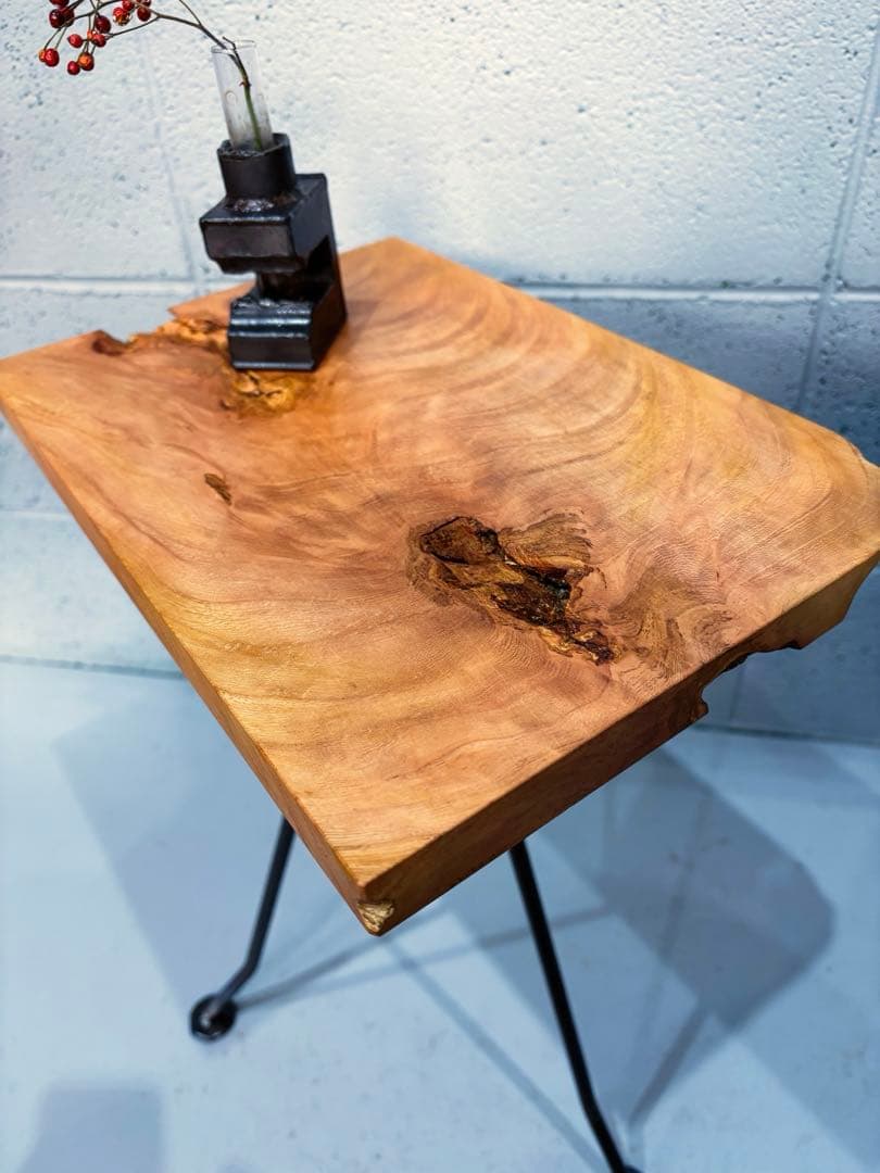 欅材サイドテーブル　コーヒーテーブル　ナイトテーブル　観葉植物置き台