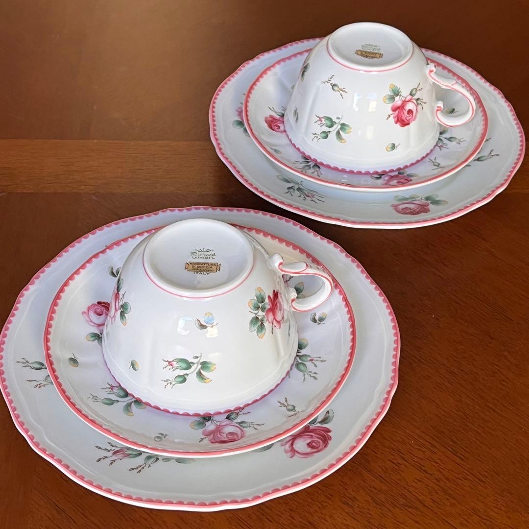 【未使用美品】リチャードジノリ★アンティックローズ★トリオ　ペア