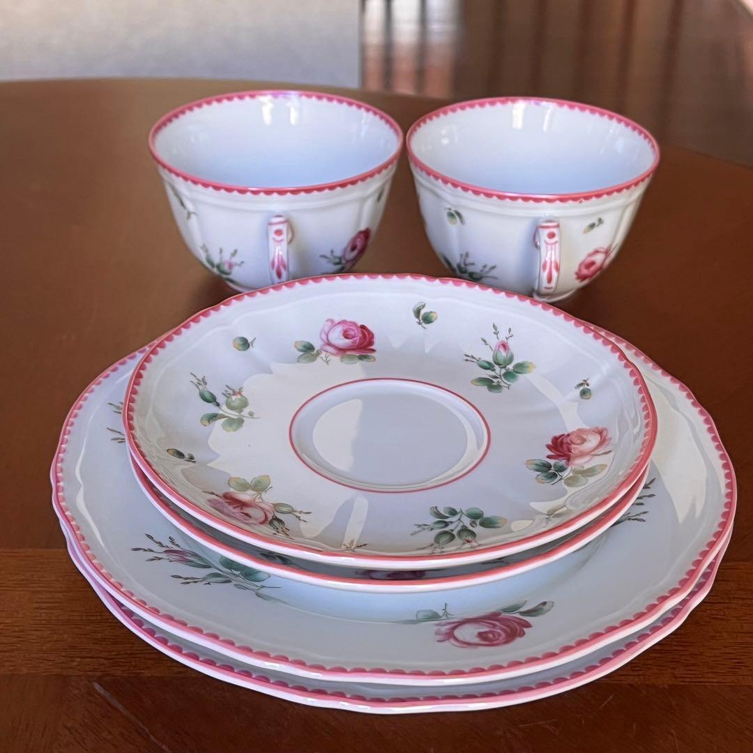 【未使用美品】リチャードジノリ★アンティックローズ★トリオ　ペア