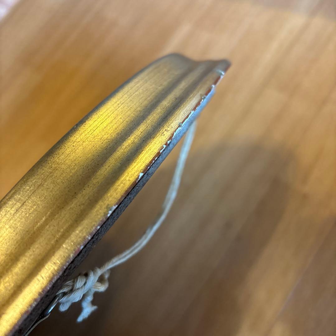 オーバル　ミラー　カットガラス　 鏡　検　ヴィンテージ　アンティーク