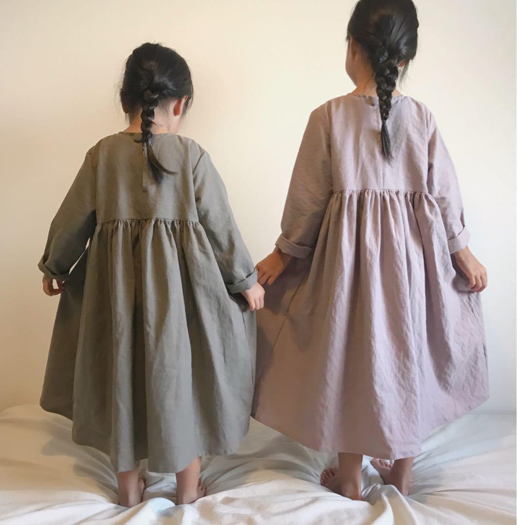 再販 ハンドメイド ギャザーワンピース