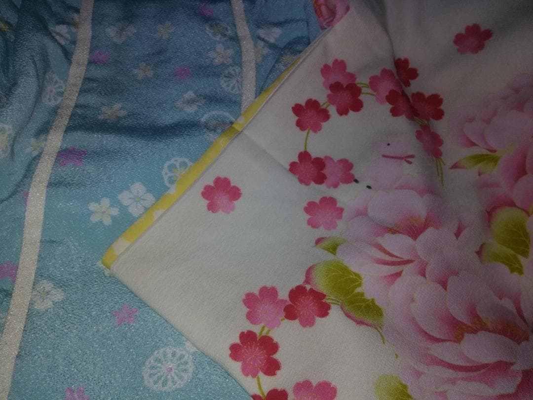 ポンポネット 七五三 3歳 女の子 セット着物.被布.巾着 髪飾 草履 長襦袢C