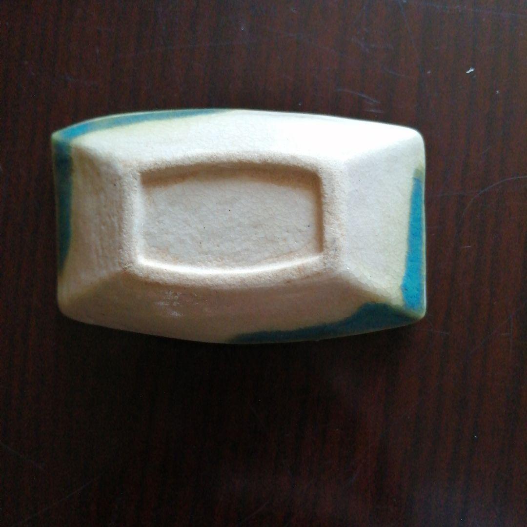 瀬戸焼　織部舟形手塩皿　14枚　7.6cm　大正～昭和初期