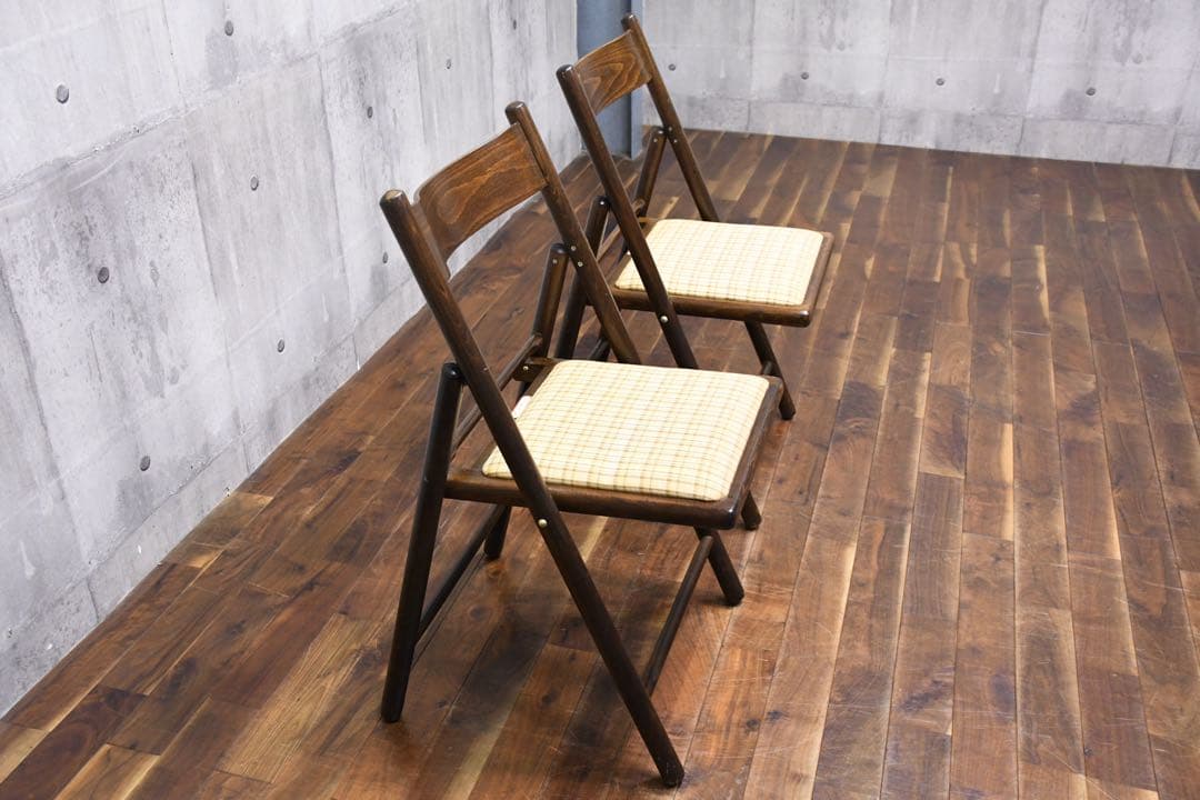 EFK75 ルーマニア製 フォールディングチェア 2脚セット ベントウッド
