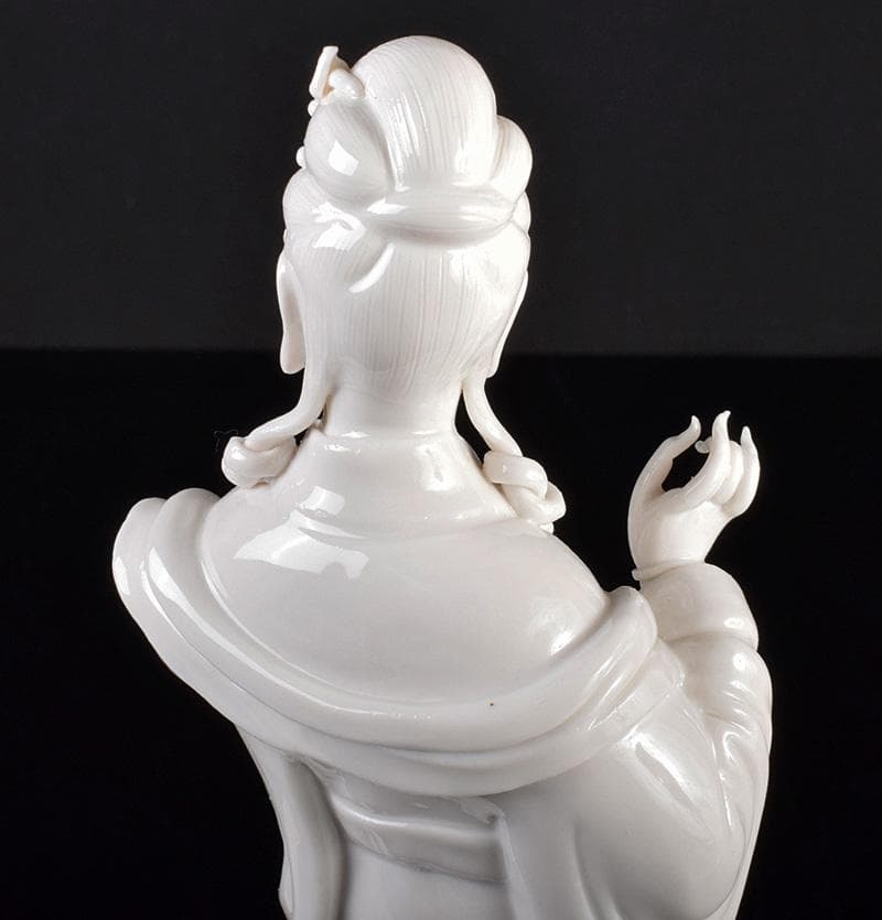 中国徳化窯白磁観音像時代箱付 美術品