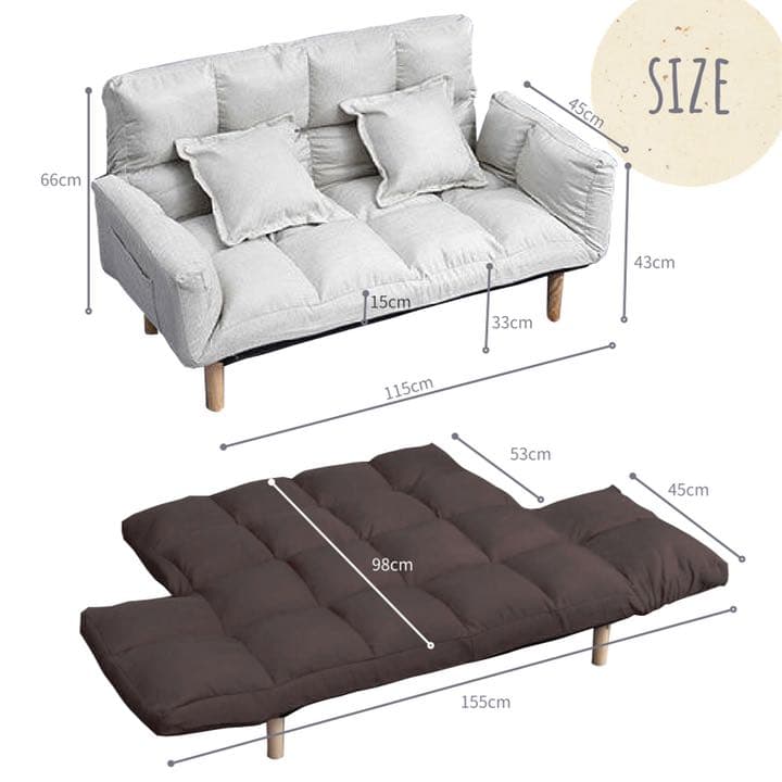 ソファベッド 一人掛け 二人掛け一人暮らし 新生活 肘掛け角度調整可能