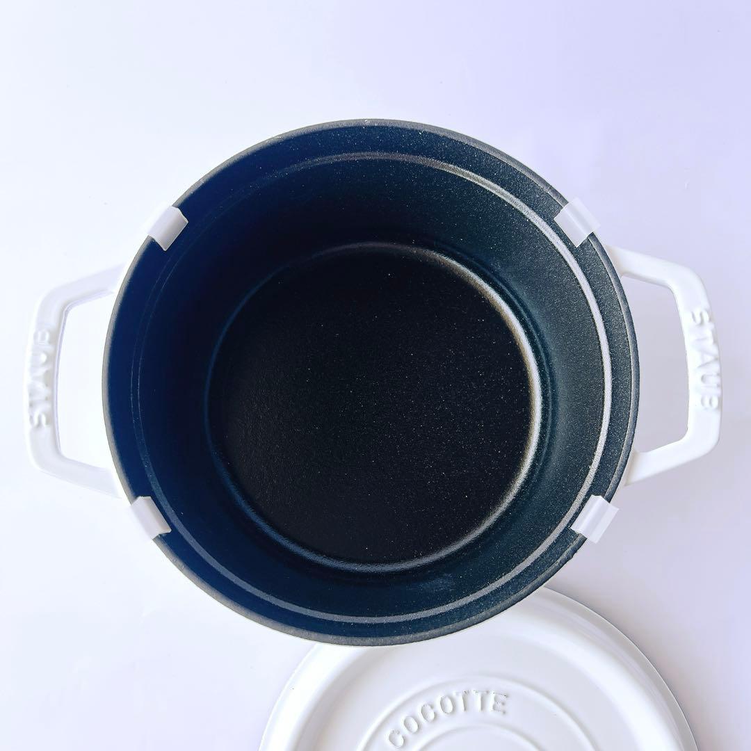 ストウブ ピコ・ココットラウンド 20㎝ ホワイト 生涯保証付 新品