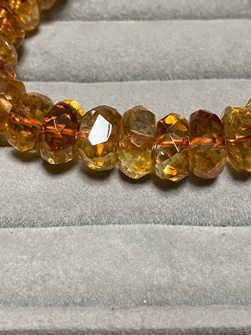 ohana smile⭐︎高品質大玉ウイスキーシトリン　ボタンカットブレスレット