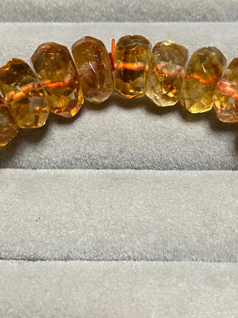 ohana smile⭐︎高品質大玉ウイスキーシトリン　ボタンカットブレスレット