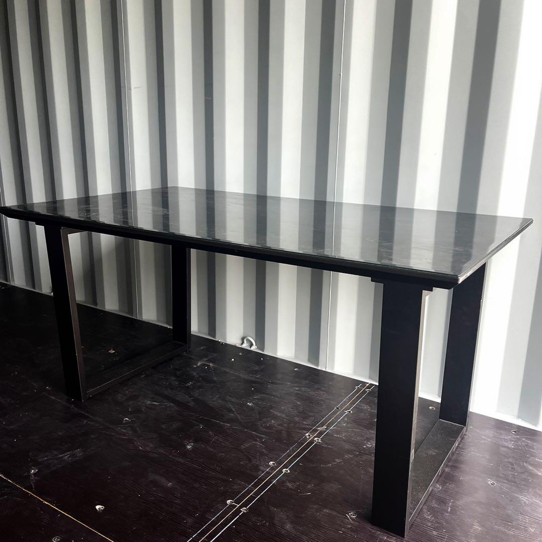 取付無料！松田家具 GT スタイリッシュモダンブラックガラスダイニング