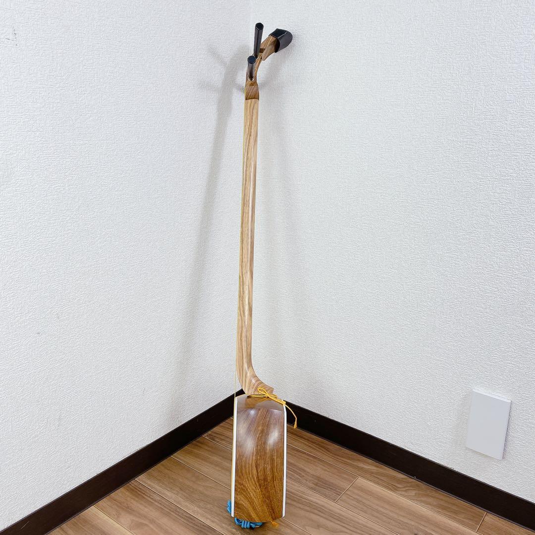 三味線 樫棹　細棹 犬皮 付属品多数 バチ付き