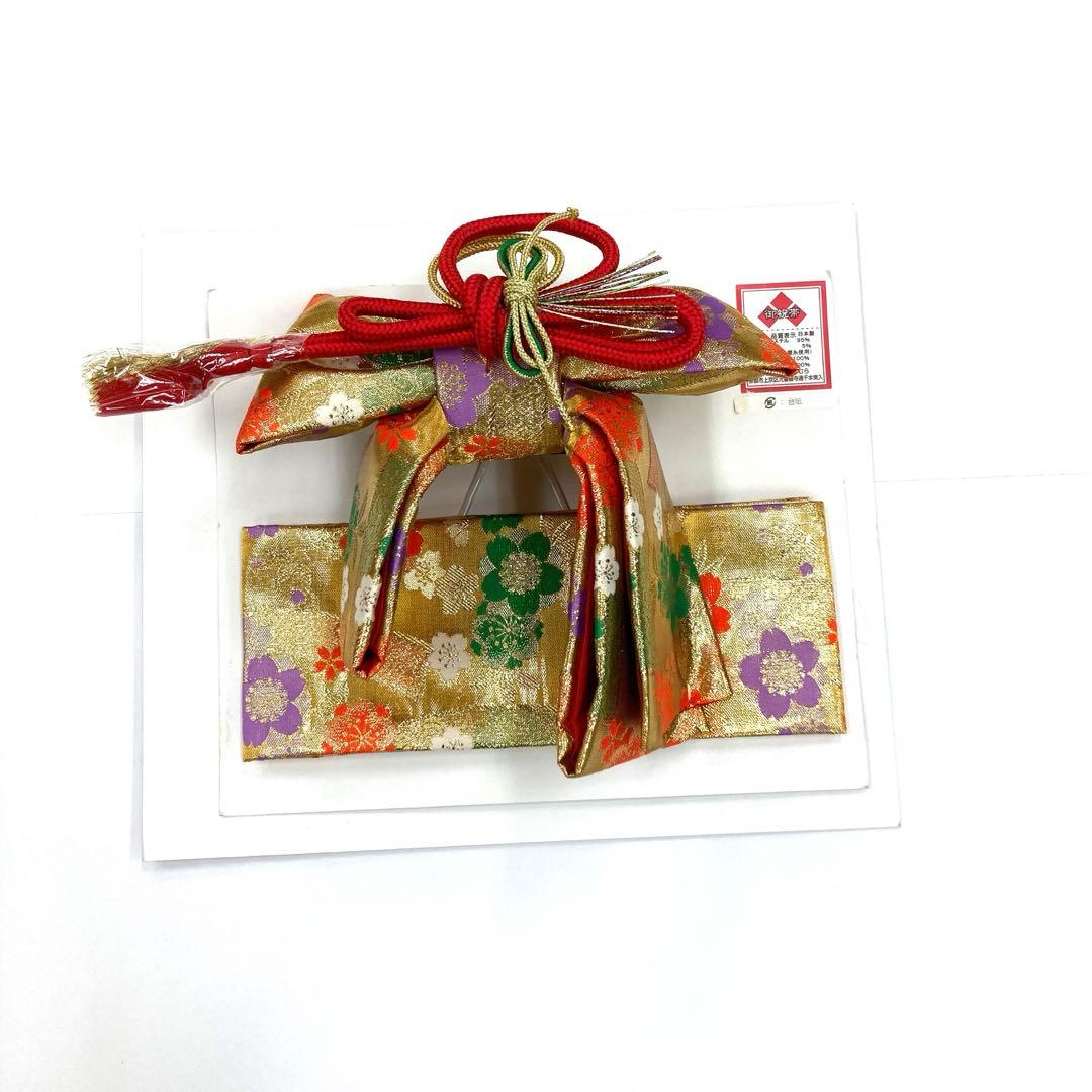 ☆新品未使用☆女の子用3歳 七五三 はこせこ 結び帯 金系9点セット NH-1