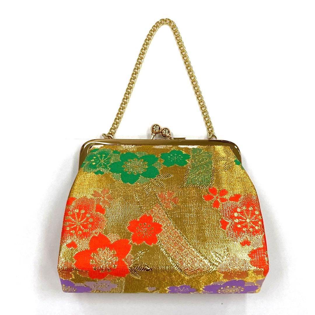 ☆新品未使用☆女の子用3歳 七五三 はこせこ 結び帯 金系9点セット NH-1