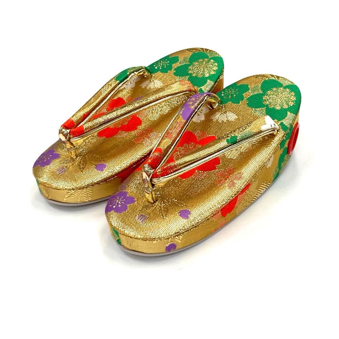 ☆新品未使用☆女の子用3歳 七五三 はこせこ 結び帯 金系9点セット NH-1