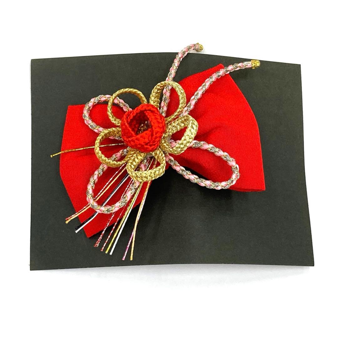 ☆新品未使用☆女の子用3歳 七五三 はこせこ 結び帯 金系9点セット NH-1