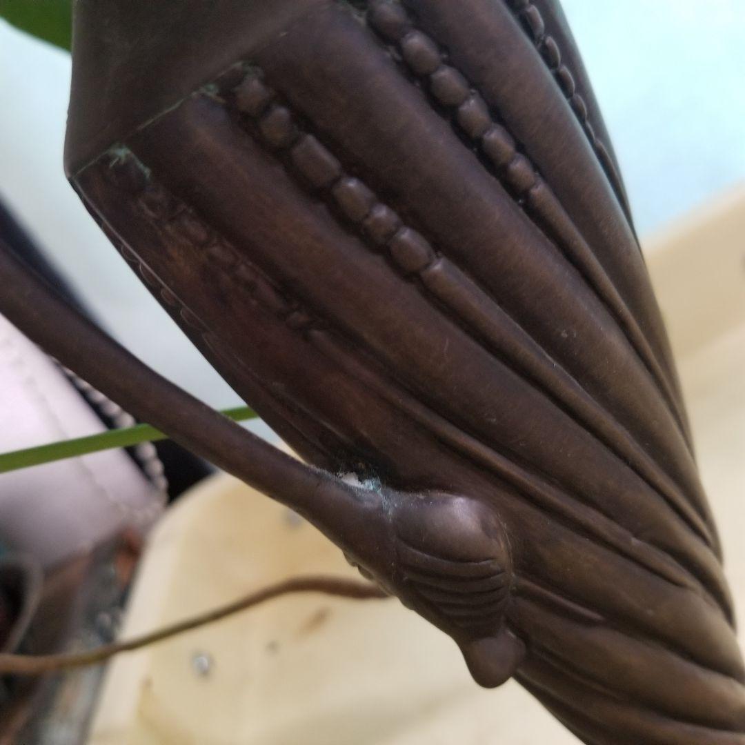 ヴィンテージ　２灯　グリーン　ストライプ　スタッズ　デザイン　ステンドグラス