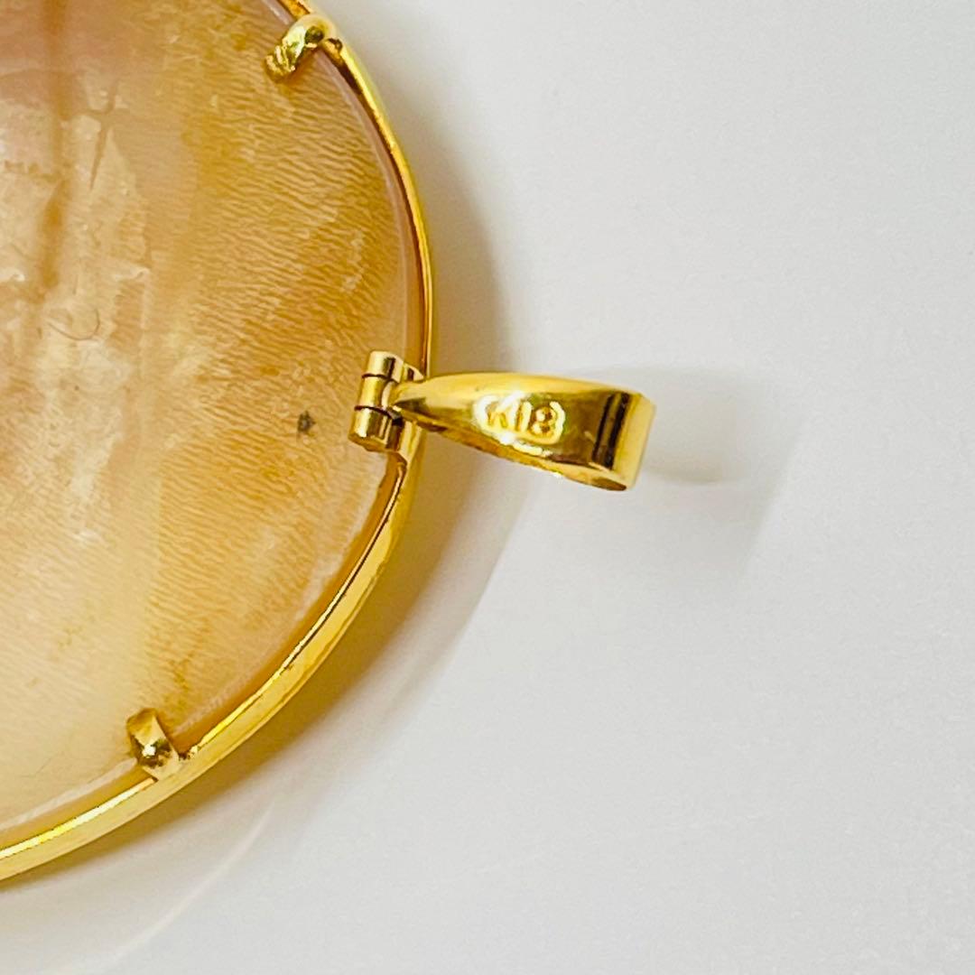 カメオK18大振りブローチとペンダント2way