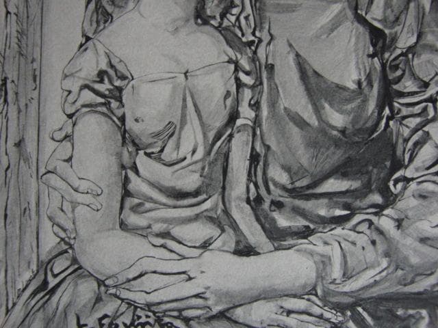 藤田嗣治、【母子】、希少な限定額装用画集画、新品高級額 額装付