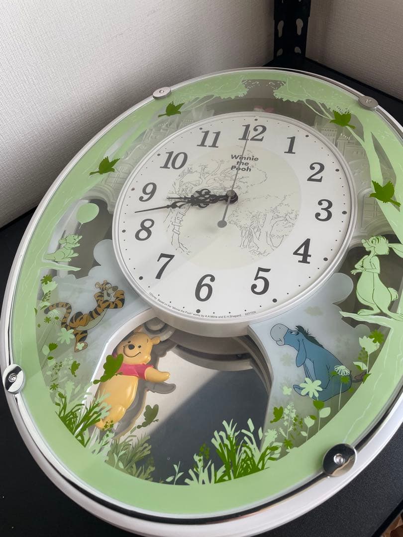 リズム 掛け時計 4MN523MC03 電波 くまのプーさん からくり時計