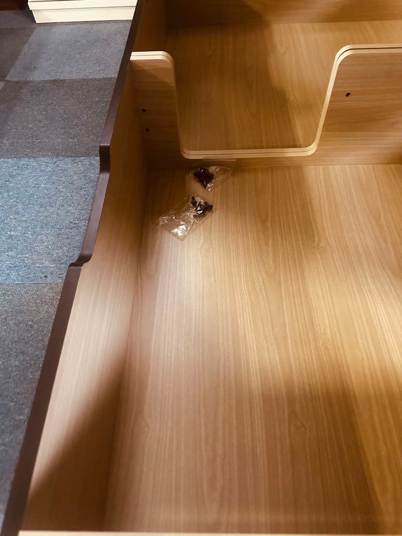 収納付きセミダブルベッド ダークブラウン