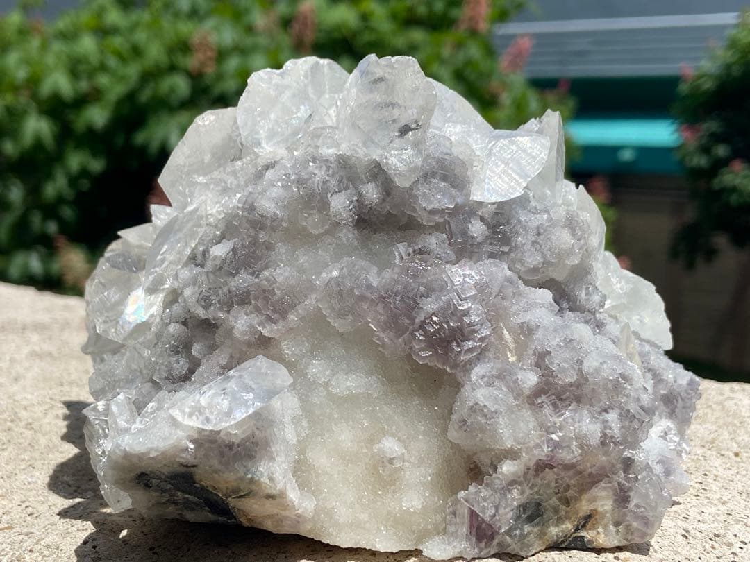 【浄化・活力・成功】カルサイトクラスター⭐️フローライト共生 ⭐️2回結晶　N149