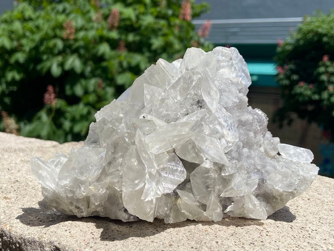 【浄化・活力・成功】カルサイトクラスター⭐️フローライト共生 ⭐️2回結晶　N149