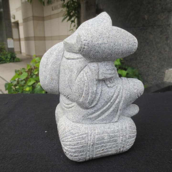 大黒天（Ａ） 大黒様 置物 オブジェ 縁起物 雑貨 御影石 みかげ