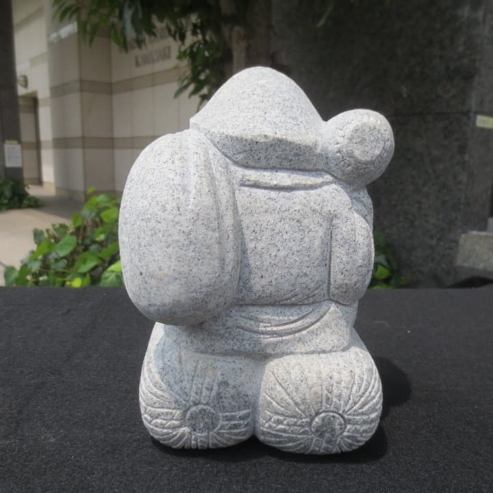 大黒天（Ａ） 大黒様 置物 オブジェ 縁起物 雑貨 御影石 みかげ
