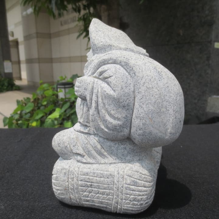 大黒天（Ａ） 大黒様 置物 オブジェ 縁起物 雑貨 御影石 みかげ