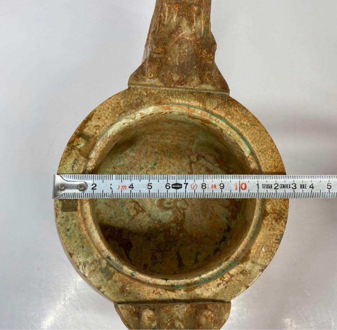 时代物 砡製　獅子香炉　3.6kg。y501