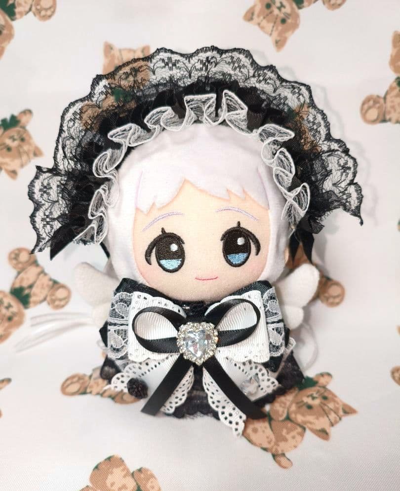 ぬい服 ちびぐるみ 服 ヘッドドレス リボン 天使の羽 ゴシック