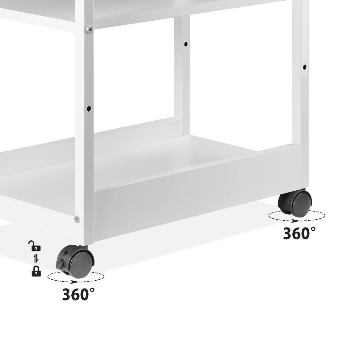 パソコンワゴン ラック キャスター 引き出し 移動も楽々 白