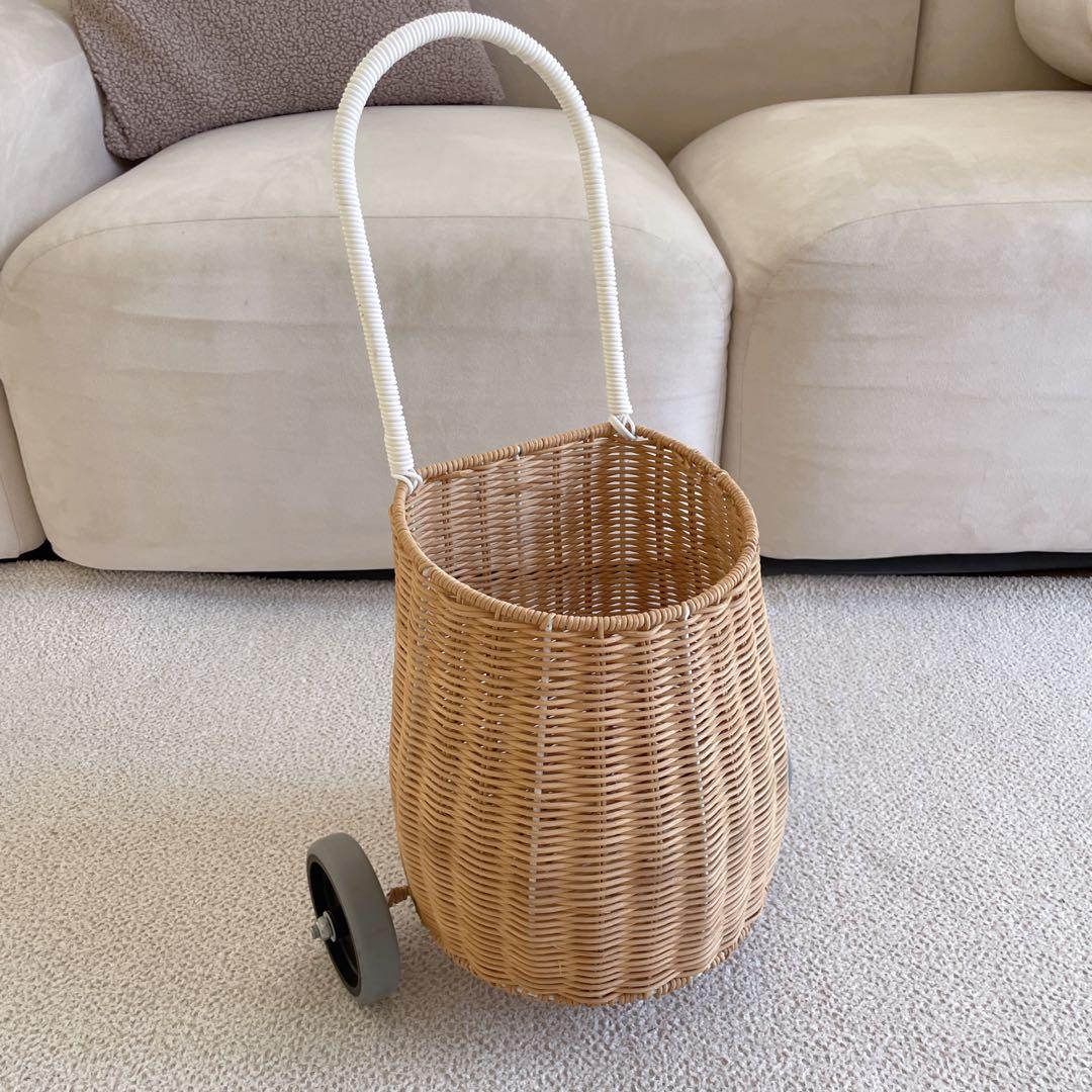バスケット　ラタンバギー　子供　手押し車　おままごと　韓国　カゴ　バギー