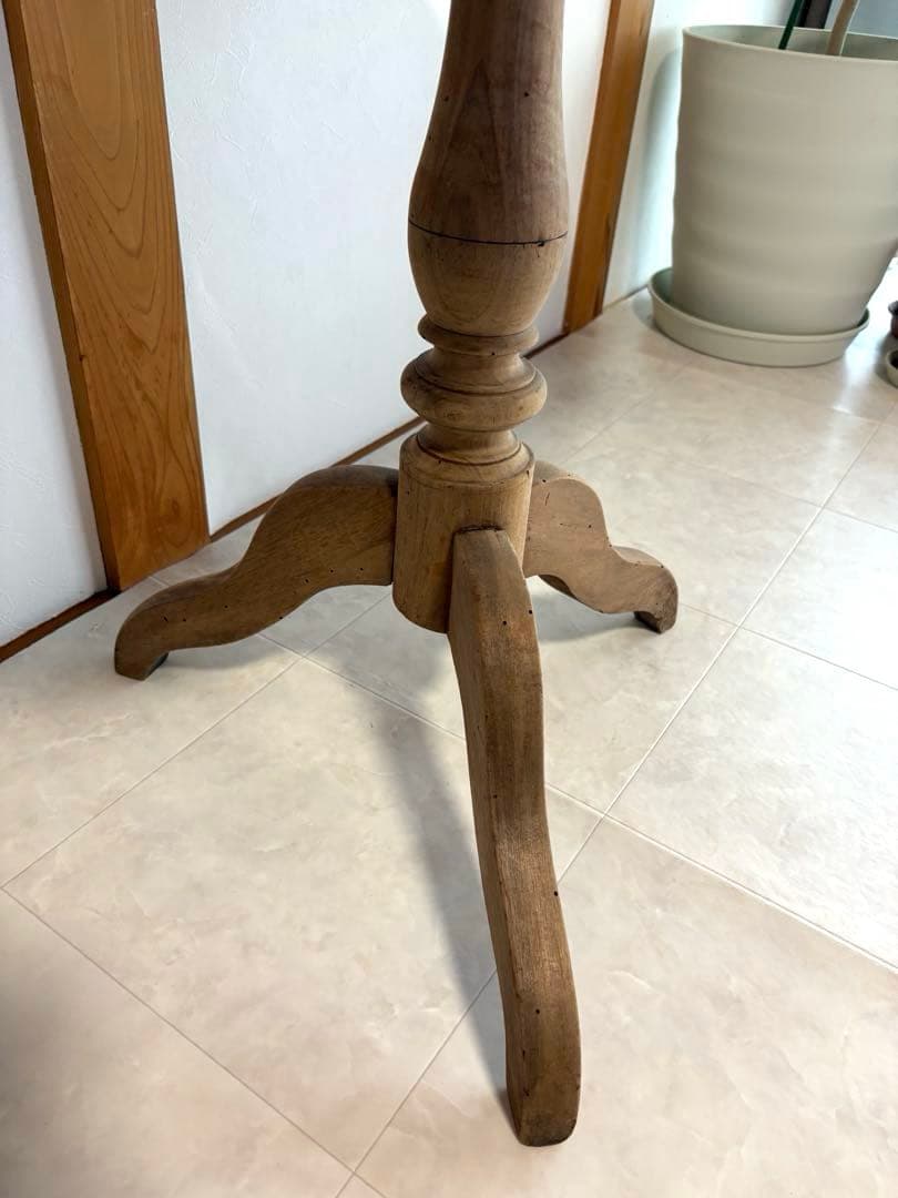 ろくろ脚　折りたたみテーブル（古家具・ビンテージ）