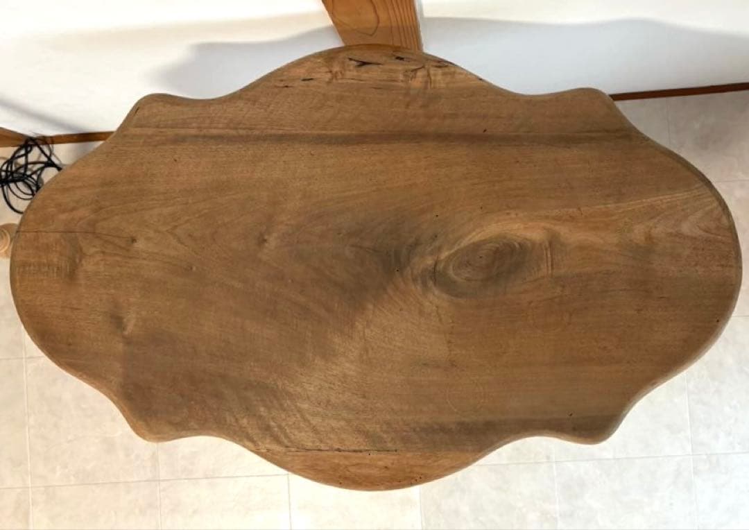 ろくろ脚　折りたたみテーブル（古家具・ビンテージ）