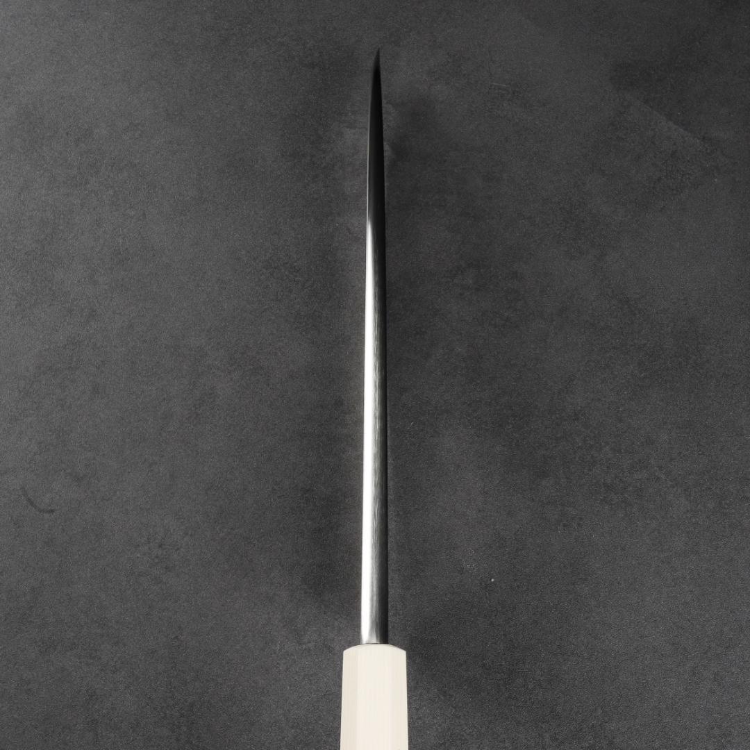 7171 左利き用 出刃包丁 7寸 刺身包丁 和包丁 人工象牙黒三本巻八角柄