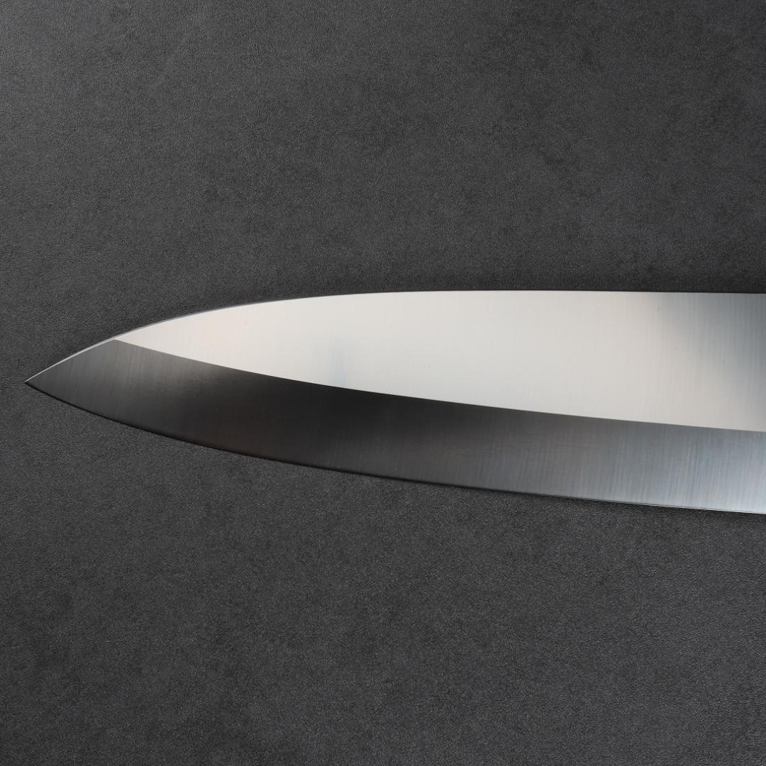 7171 左利き用 出刃包丁 7寸 刺身包丁 和包丁 人工象牙黒三本巻八角柄