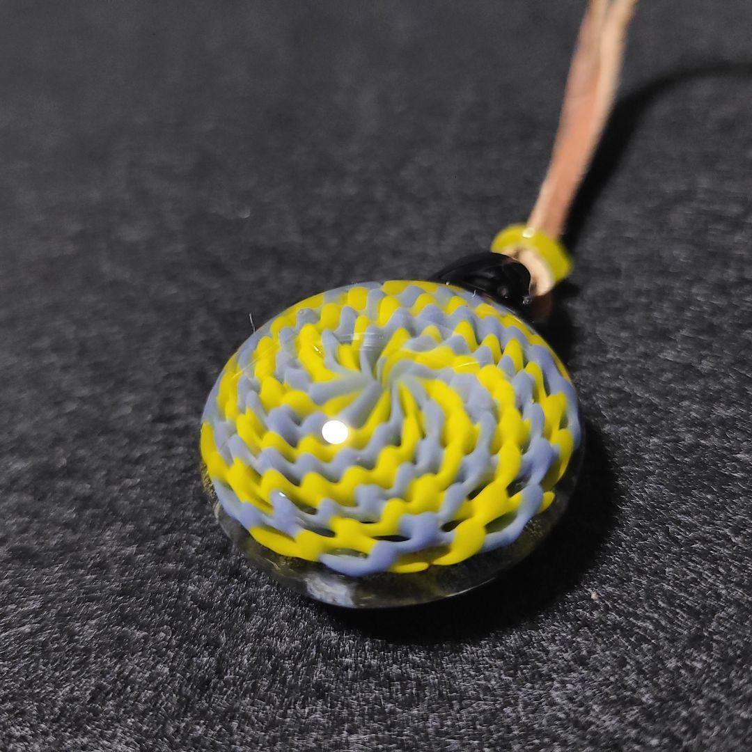 【玉響glass】スワールデザインペンダント ポリシリケイトガラス 一品物