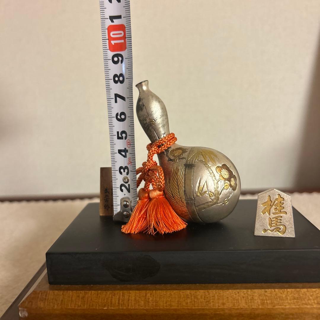 篠原　銀製 花柄彫刻 置物 高さ約10cm