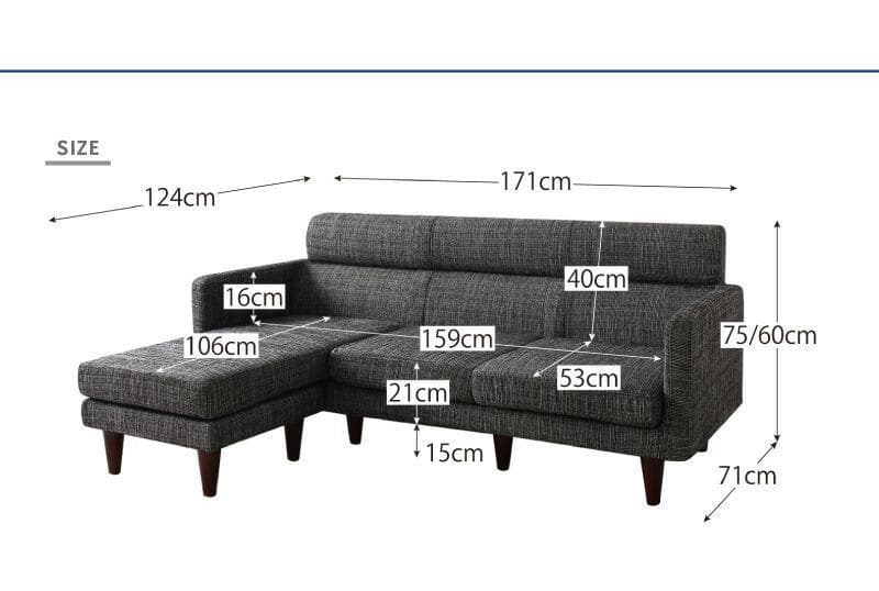新品 送料込 スタイル自由な 洗えるコーナーカウチソファ カバーリングソファ N