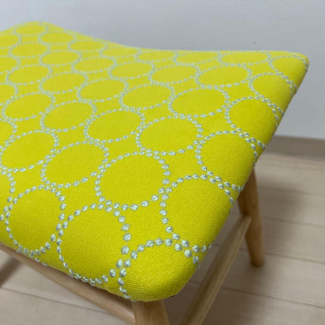 ミナペルホネン dop タンバリン スクエア スツール 【イエロー】ハンドメイド