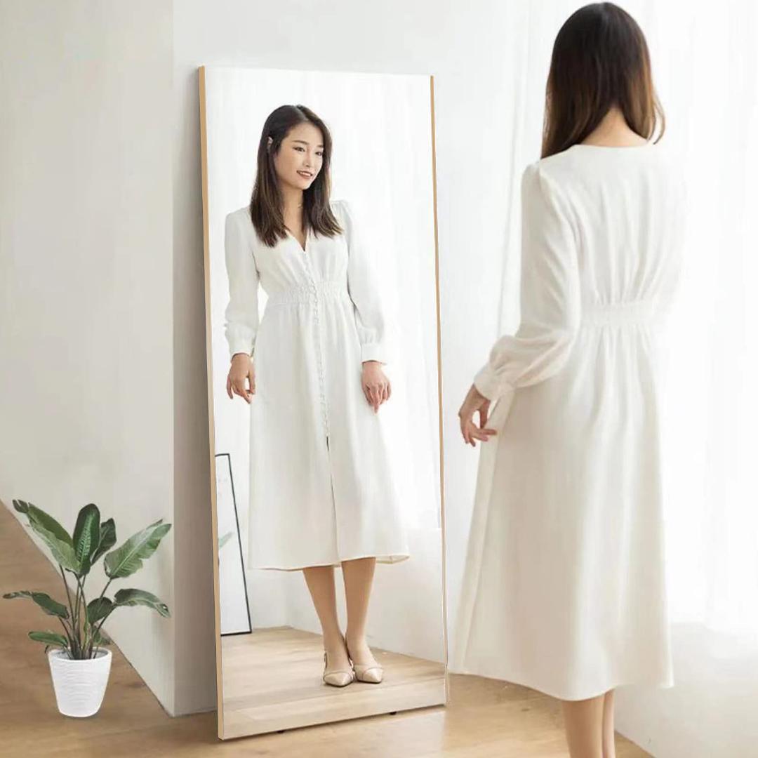 フィルムミラー 全身鏡 幅80cmx160cm 割れない鏡 壁掛け GOLD 金